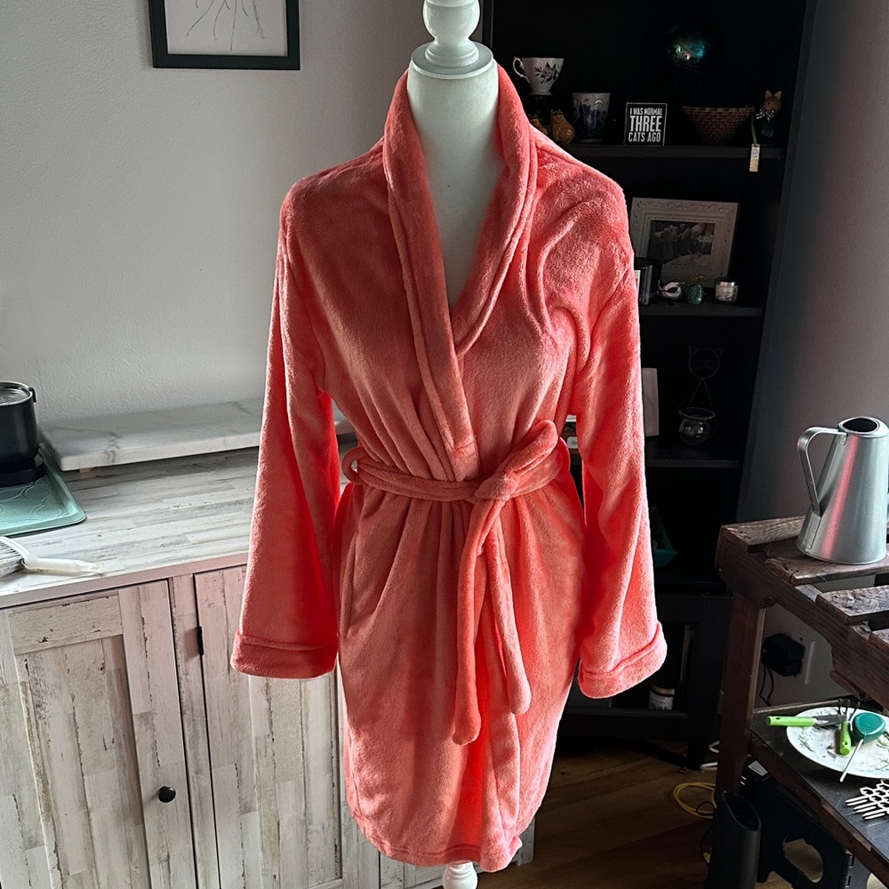 Coral Plush Bathrobe